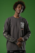画像をギャラリービューアに読み込む, LB-T004/ビックシルエットロングスリーブTシャツ (スチーム、グラファイト)/LIBRE
