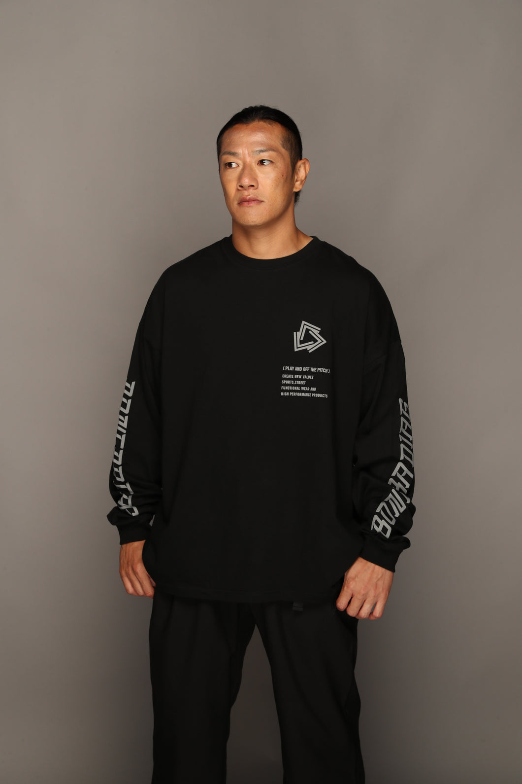 DG-T024／ワイドシルエットロングスリーブTシャツ(ブラック、ホワイト)／DIAG