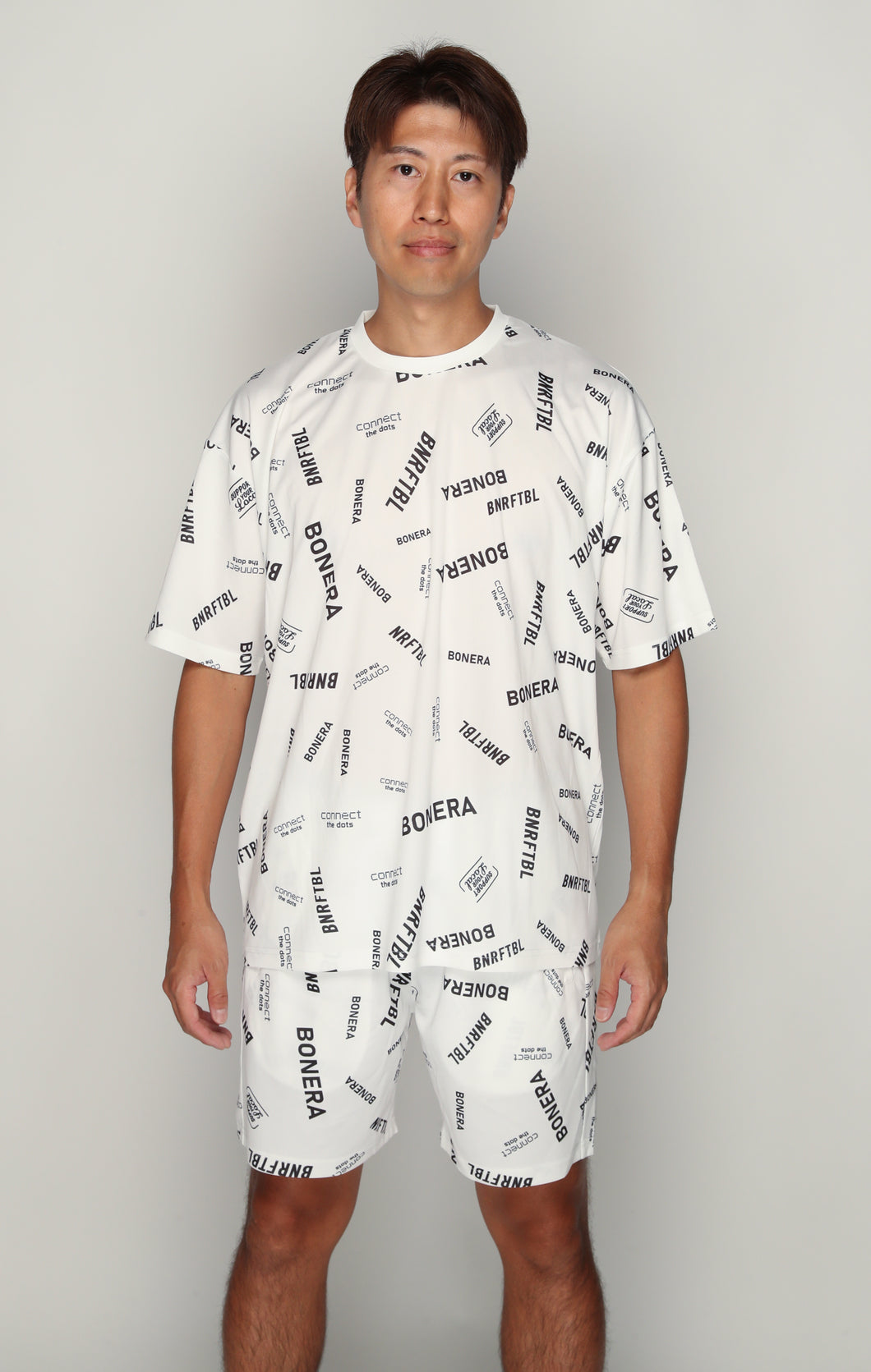 BNR-PS107T／昇華ワイドシルエットプラクティスシャツ（BLACK,WHITE）／bonera