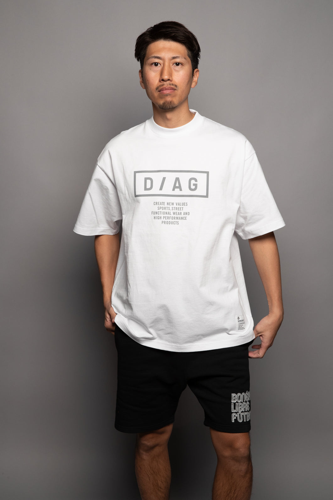 DG-T012／ビックシルエットTシャツ(WHITE,BLACK)／DIAG